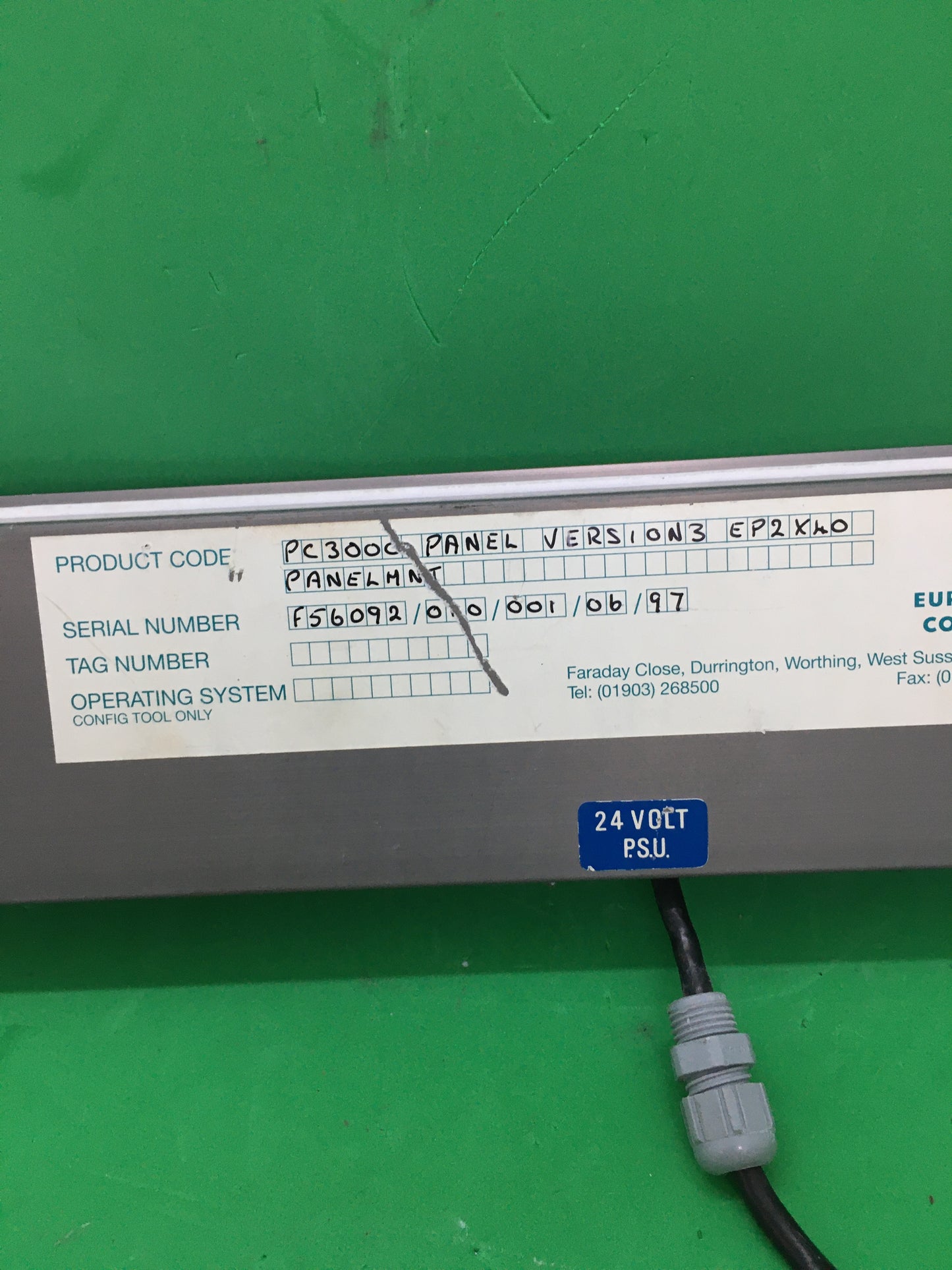 EUROTHERM-PC3000 PANEL VERSION3 EP2X40 PANELMNT/PC3000PANELVERSION3EP2X40PANELMNT
