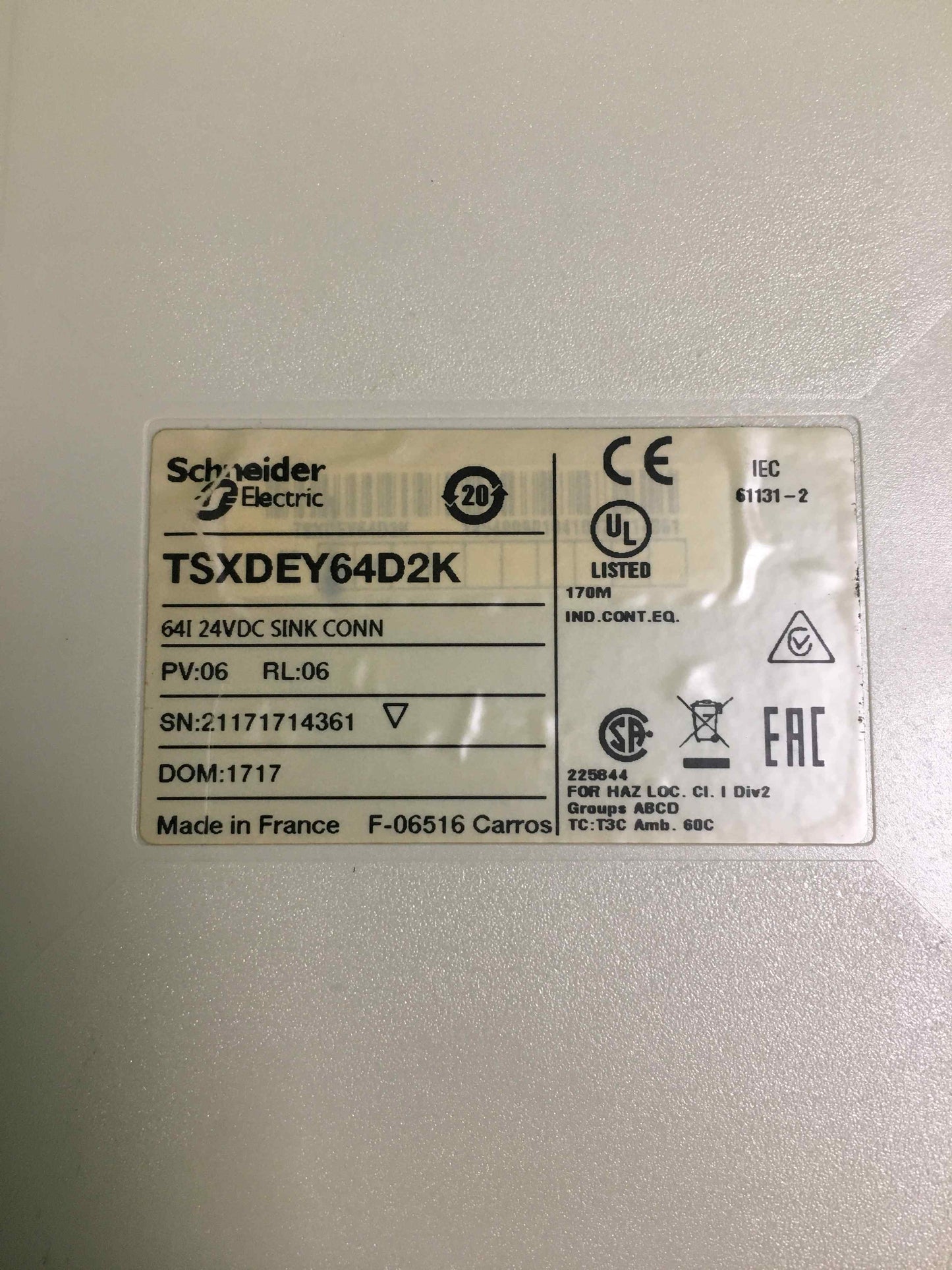 Schneider Electric-TSXDEY64D2K USED/TSXDEY64D2K